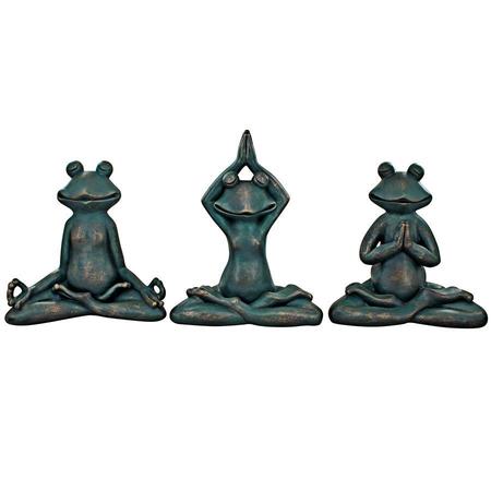 Design Toscano Relax, Renew and Ribbit Zen Garden Frog Statues QL180583